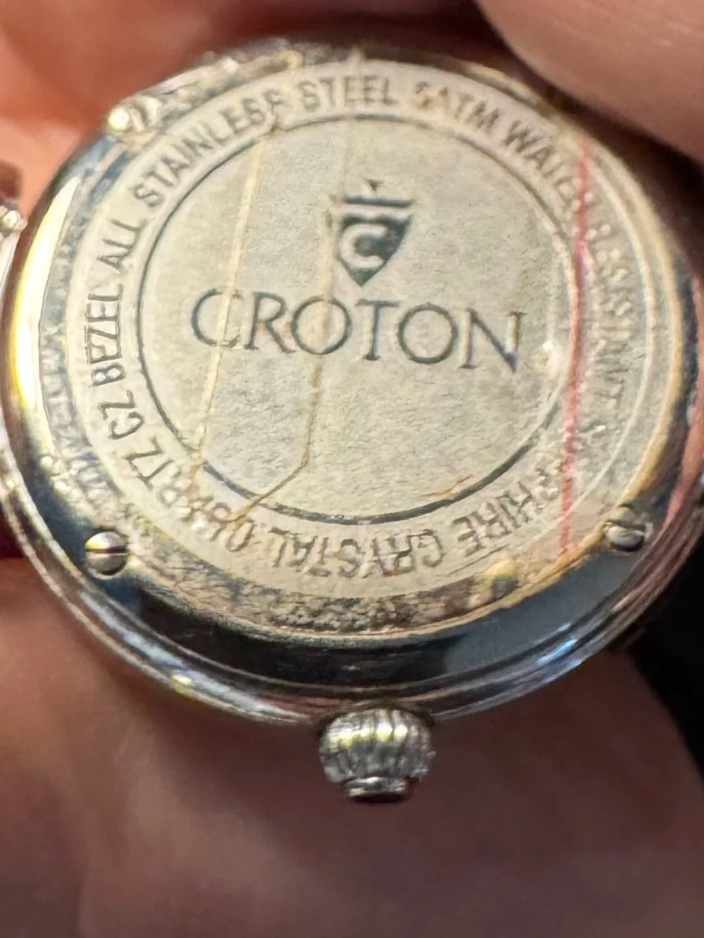 Croton Blue Leather Strap Crystal Dial Women's Watch